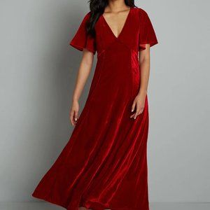 Modcloth Red Velvet Maxi Dress NWT 3X